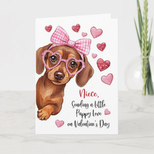 Nichte Valentinstag Welpenliebe Süßer Hund Karte
