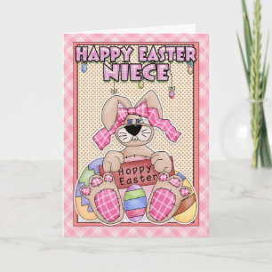 Nichten-Ostern-Karte - Osterhase u. Ostereier Feiertagskarte