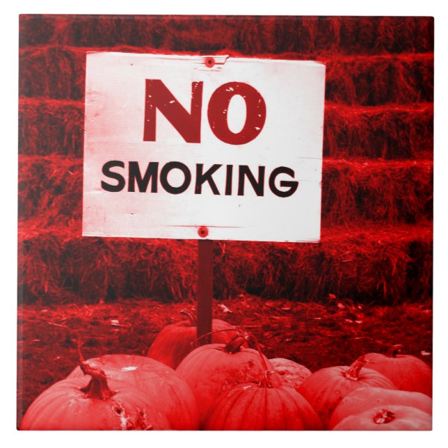 Nichtraucher- Kürbise - Rot Fliese (Vorderseite)