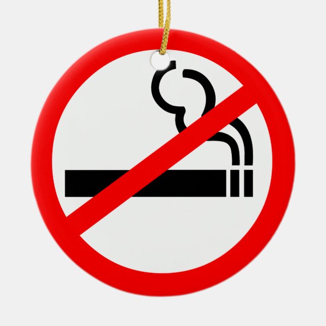 Nichtrauchersymbol Keramik Ornament (Vorne)