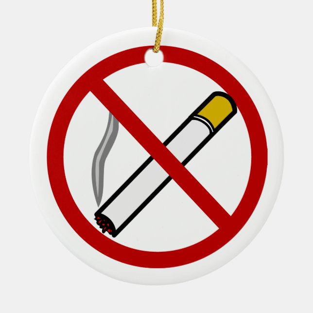 NichtraucherTürknauf-Verzierung Keramikornament (Vorne)