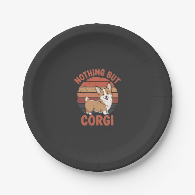 Nichts als Corgi Pappteller (Vorderseite)