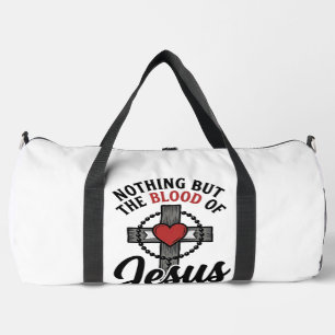 Nichts als das Blut Jesu Vintage-Kreuz-Shirt Duffle Bag