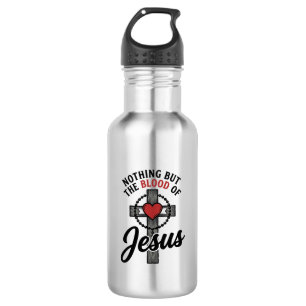 Nichts als das Blut Jesu Vintage-Kreuz-Shirt Edelstahlflasche