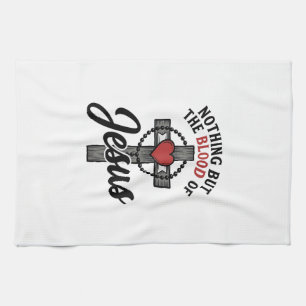 Nichts als das Blut Jesu Vintage-Kreuz-Shirt Geschirrtuch