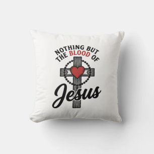 Nichts als das Blut Jesu Vintage-Kreuz-Shirt Kissen