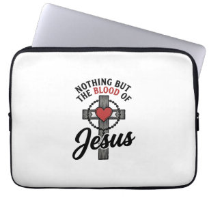 Nichts als das Blut Jesu Vintage-Kreuz-Shirt Laptopschutzhülle