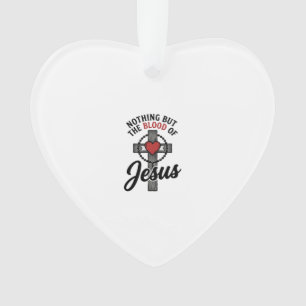 Nichts als das Blut Jesu Vintage-Kreuz-Shirt Ornament