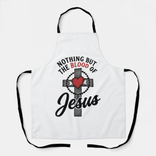 Nichts als das Blut Jesu Vintage-Kreuz-Shirt Schürze