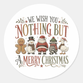 Nichts als ein frohes Weihnachten Runder Aufkleber