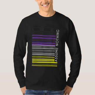 Nichts annehmen Nonbinary Flagge Barcode Enby Gend T-Shirt