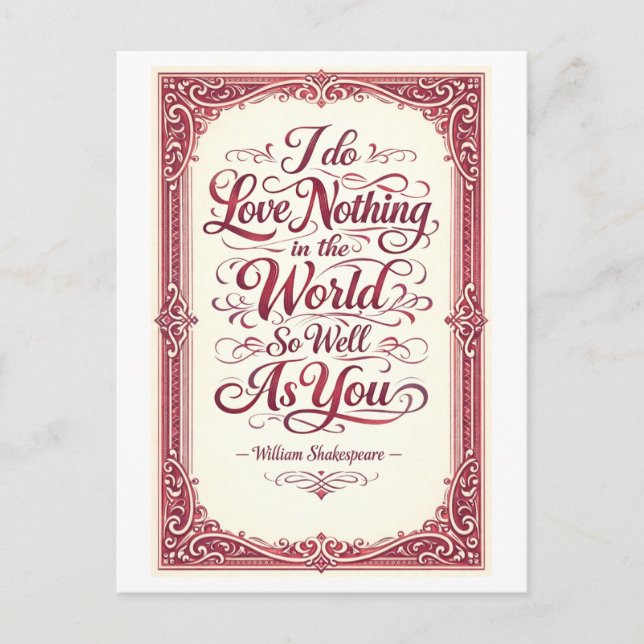"Nichts auf der Welt" Shakespeare Postkarte (Vorderseite)