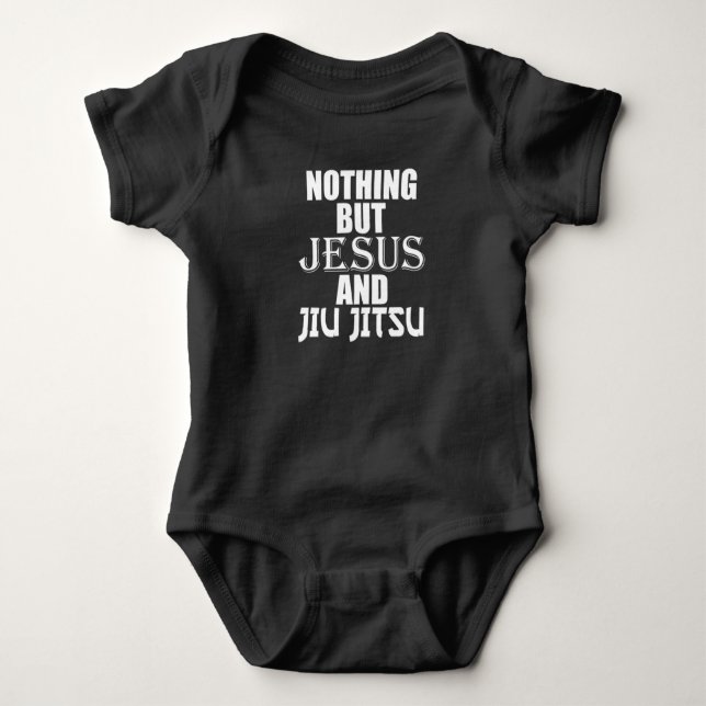Nichts außer Jesus und Jiu Jitsu BJJ Christlicher  Baby Strampler (Vorderseite)