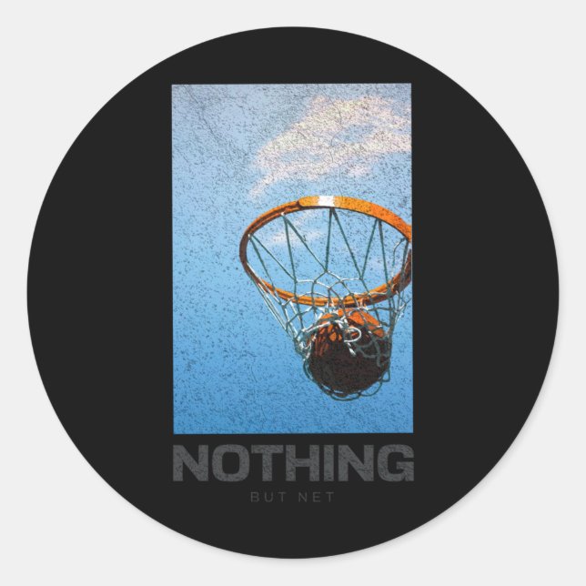 Nichts außer Net Basketball Minimalistisch Hoop Sk Runder Aufkleber (Vorderseite)