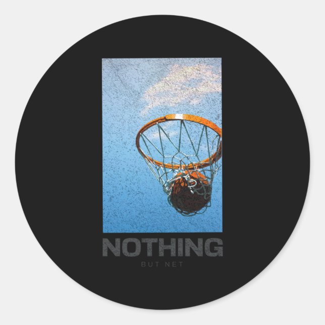 Nichts außer Net Basketball Minimalistisch Hoop Sk Runder Aufkleber (Vorderseite)