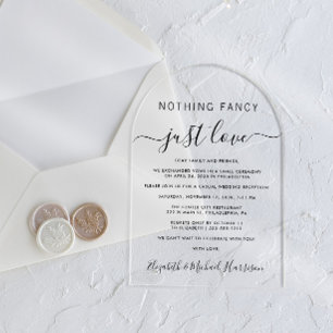 Nichts Besonderes, nur Liebe Arch Hochzeitsempfang Acryleinladungen