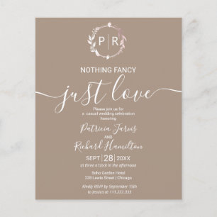 Nichts Besonderes, nur Liebe Budget Hochzeitseinla