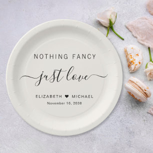 Nichts Besonderes, nur Liebe Cream Hochzeit Pappteller