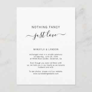 Nichts Besonderes, nur Liebe, einfache Hochzeitsfl Ankündigungspostkarte