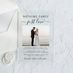 Nichts Besonderes, nur Liebe Foto-Hochzeitsempfang Acryleinladungen