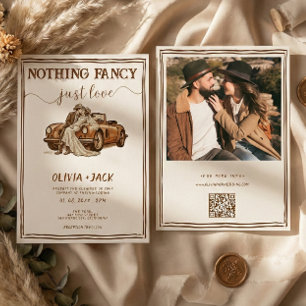 Nichts Besonderes, nur Liebe Foto QR Code Hochzeit Einladung