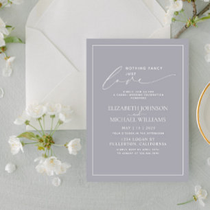 Nichts Besonderes, nur Liebe Graue Casual-Hochzeit Einladung