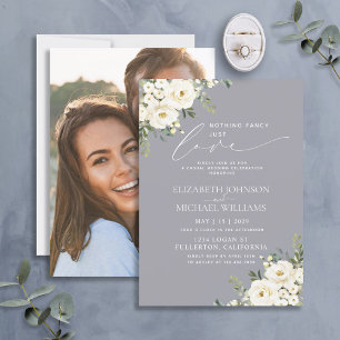 Nichts Besonderes Nur Liebe Hellgrau Foto Hochzeit Einladung