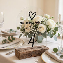 Nichts Besonderes, nur Liebe Hochzeit Tisch Nummer
