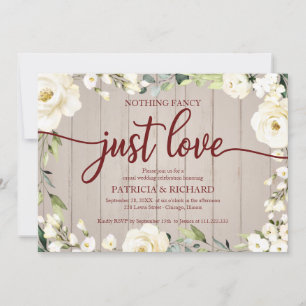Nichts Besonderes, nur Liebe Hochzeit Weiße Blumen Einladung