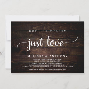 Nichts Besonderes, nur Liebe, ländliche Hochzeitsf Einladung