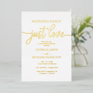 Nichts Besonderes, nur Liebe, lockere Hochzeit Folieneinladung