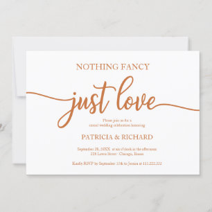 Nichts Besonderes, nur Liebe, lockere Hochzeit Kup Einladung