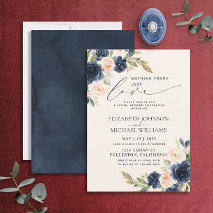 Nichts Besonderes, nur Liebe Rosafarben Navy Blau Einladung
