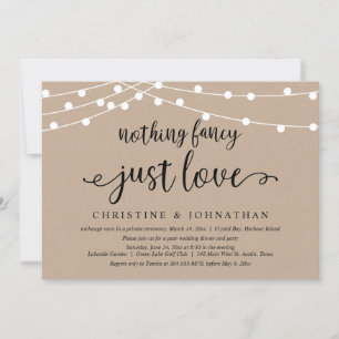 Nichts Besonderes, nur Liebe, rustikale Hochzeitsf Einladung