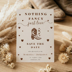 Nichts Besonderes, nur Liebe Rustikale Western-Hoc Save The Date