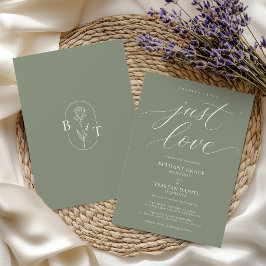 Nichts Besonderes, nur Liebe Sage Grün Hochzeit Einladung