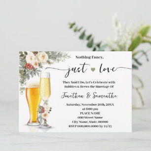 Nichts Besonderes, nur Liebe Weiße Winterhochzeit Einladung