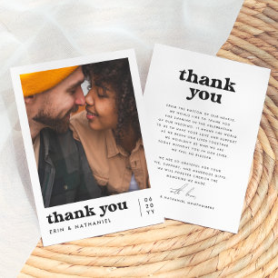 Nichts Besonderes Retro Groovy Foto Hochzeit Dankeskarte