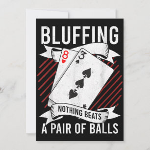 Nichts bläst über einem Paar Bälle lustigen Poker Feiertagskarte