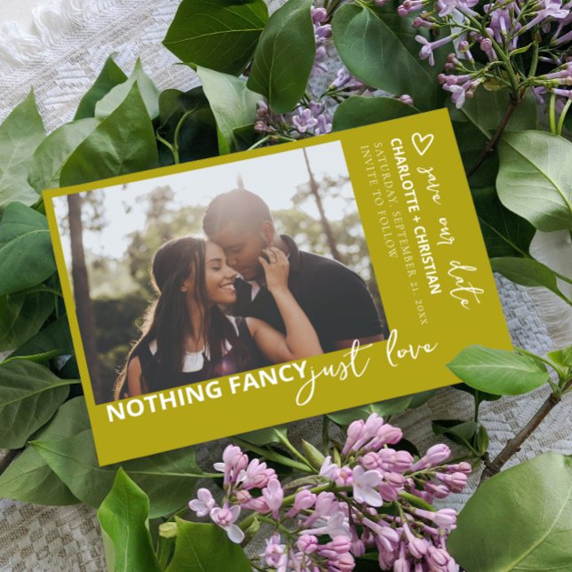 Nichts Extravagant, nur die Retro-Liebe Save The Date (Nothing Fancy Just Love Minimalist Wedding Save the date from Ricaso. Mix & Match wedding collection)