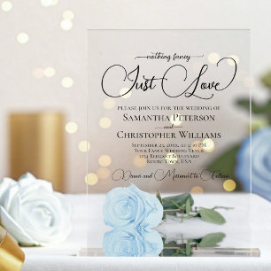 Nichts Extravagant, nur Liebe blass Rose Hochzeit Acryleinladungen