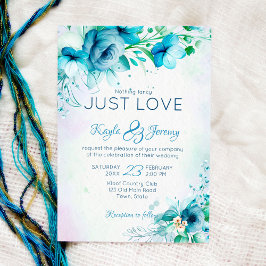 Nichts extravagant nur Liebe blau aquamarine Blume Einladung