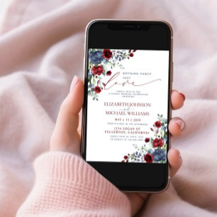 Nichts Extravagant nur Liebe Blue Burgundy Lässige Einladung