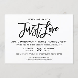 Nichts Extravagant nur Liebe Brush Typografie Einladung