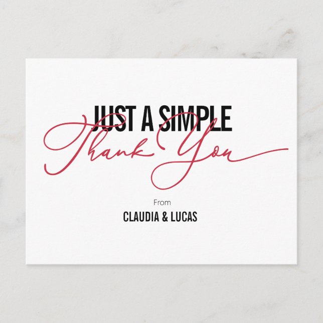 Nichts Extravagant nur Liebe Danke Postkarte (Vorderseite)