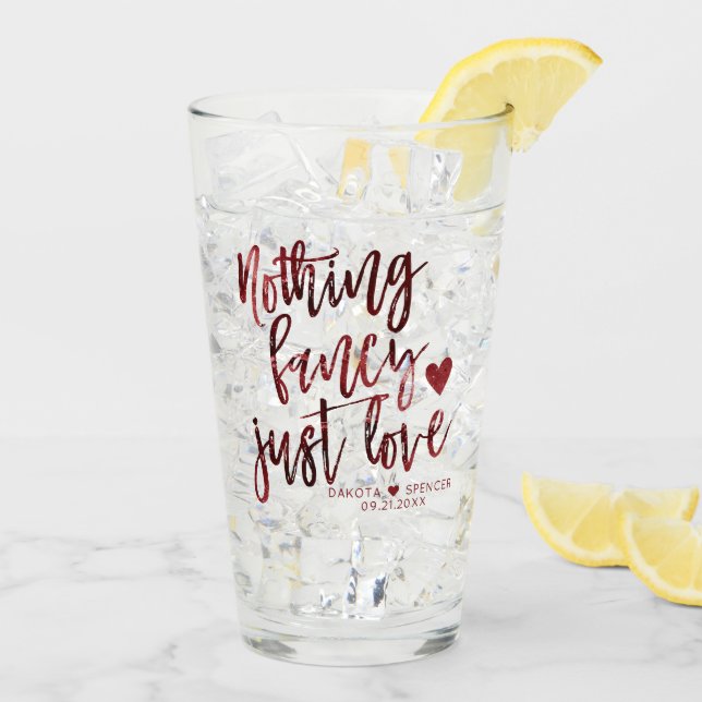 Nichts Extravagant nur Liebe | Dark Crimson Red We Glas (Rückseite Ice)