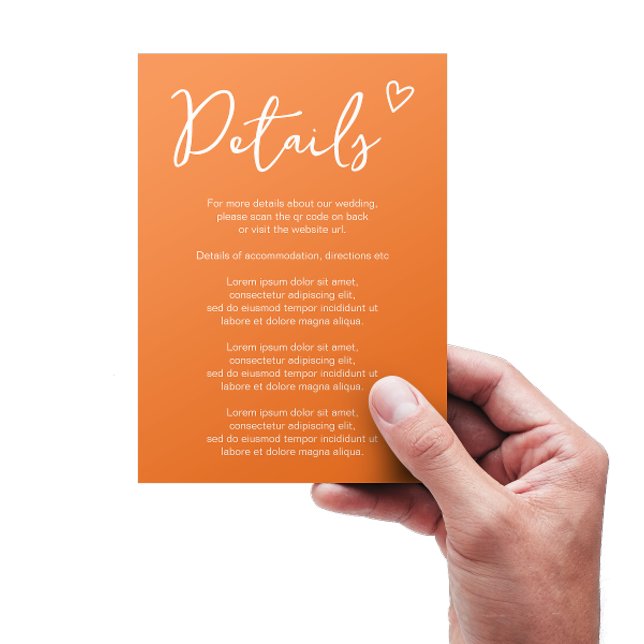Nichts Extravagant nur Liebe einfache QR Code Retr Begleitkarte (Nothing Fancy Just Love Simple QR Code Retro 70s Enclosure Cards from Ricaso. Vibrant colors)