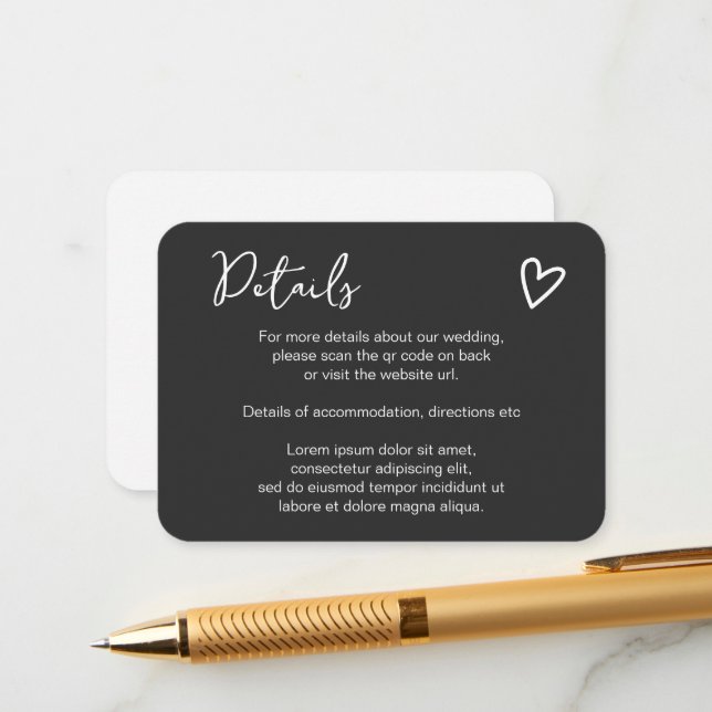 Nichts Extravagant, nur Liebe einfacher QR-Code Begleitkarte (Vorderseite/Rückseite Beispiel)