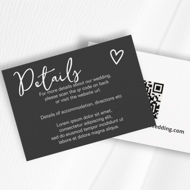 Nichts Extravagant, nur Liebe einfacher QR-Code Begleitkarte (Nothing Fancy Just Love Simple QR Code Enclosure Cards from Ricaso. Easy add own website QR code )