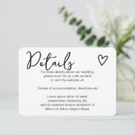 Nichts Extravagant, nur Liebe einfacher QR-Code Begleitkarte